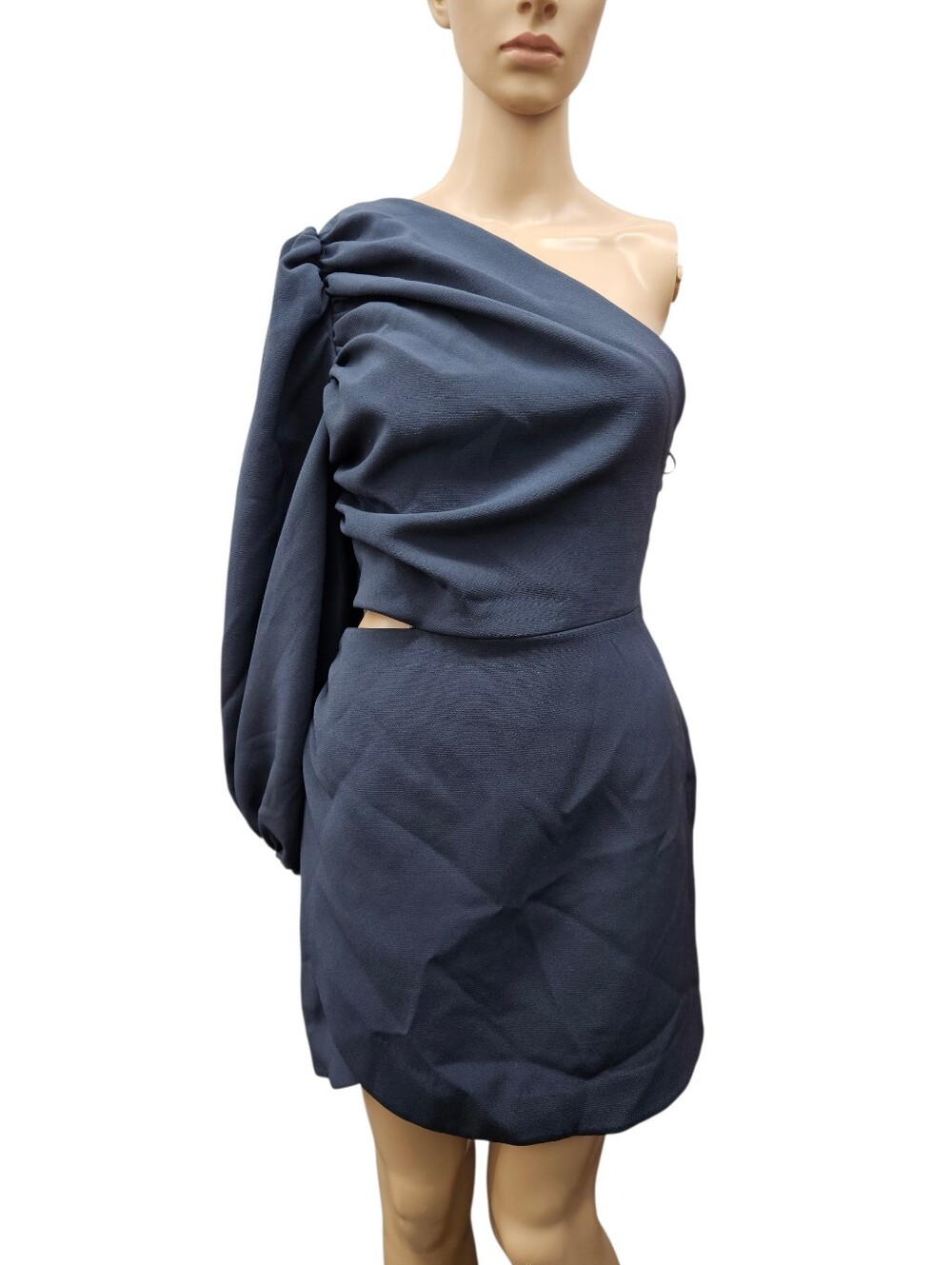 KEEPSAKE the Label One-Shoulder Navy Mini Dress With Side Cutout